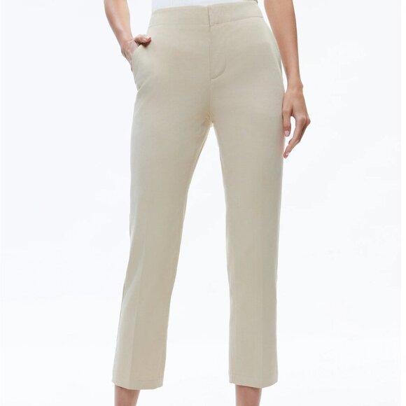 Alice + Olivia Nicky Chino Waistband Slim Ankle Pant - Picture 1 of 5